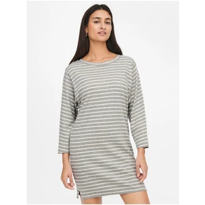 Light Grey Striped Three-Quarter Sleeve Dress JDY Maggie - Women