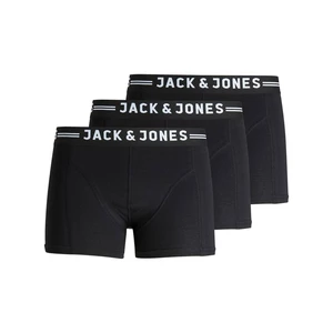 Jack&Jones 3 PACK - pánské boxerky SENSE 12081832 Black Black waistband M