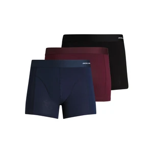 Jack & Jones Set of three men's boxers in dark blue, burgundy and black Jac - Men