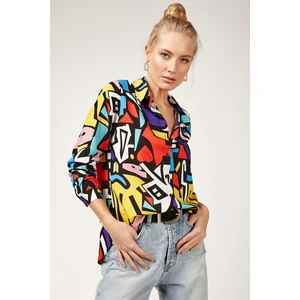 Bigdart 3721 Mixed Graphic Pattern Viscose Shirt