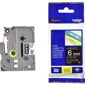 Brother TZ-315 / TZe-315, 6mm x 8m, bílý tisk / černý podklad, originální páska