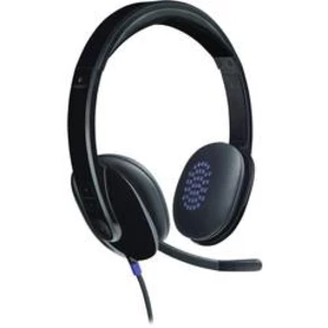 Headset k PC Logitech H540 na ušiach s USB káblový, stereo čierna