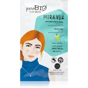 puroBIO Cosmetics Miranda Green Grapes čisticí a zjemňující maska s kyselinou hyaluronovou 10 ml