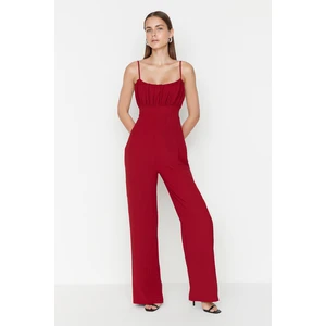 Trendyol Red Belted Jumpsuit