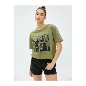 Koton Printed T-Shirt Crew Neck Short Sleeve Cotton