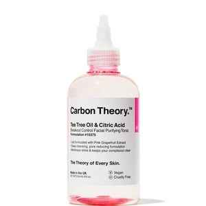 Carbon Theory Tea Tree Oil & Citric Acid hĺbkovo čistiace tonikum pre problematickú pleť, akné 250 ml