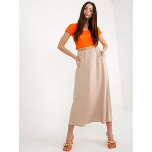 Beige flared basic skirt from RUE PARIS