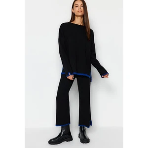 Trendyol Black Wide fit Contrast Colored Knitwear Top-Upper Set
