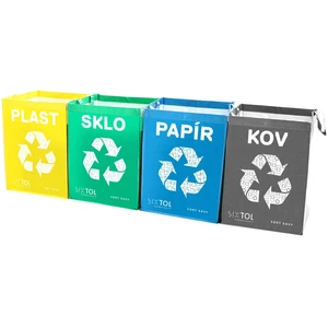 Tašky na tříděný odpad SORT EASY 4 METAL, 30x30x40cm, 4x36l, 4ks