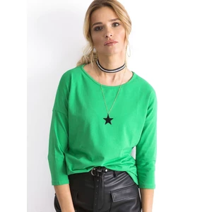 Basic blouse with 3/4 sleeves green