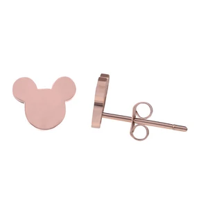 Troli Designové rose gold náušnice Mickey Mouse