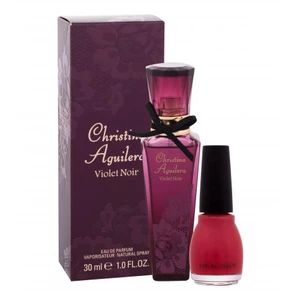 Christina Aguilera Violet Noir dárková kazeta parfémovaná voda 30 ml + lak na nehty 15 ml pro ženy