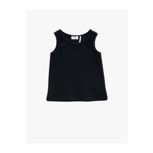 Koton Girl's Navy Blue Cotton Singlet