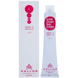 Kallos KJMN Cream Hair Colour Keratin & Argan Oil farba na vlasy s keratínom a argánovým olejom odtieň 7.45 Medium Copper Mahogany Blond 100 ml