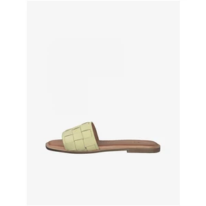 Light yellow Tamaris Leather Slippers - Women