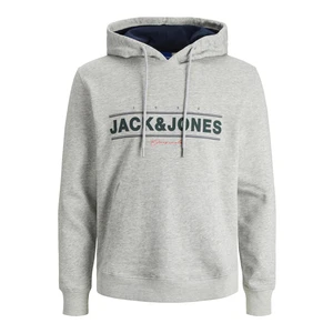 Jack&Jones Pánska mikina JORFRIDAY Standard Fit 12220537 Light Grey Melange JJ L