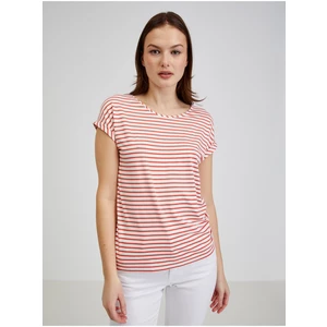 Červeno-bílé dámské pruhované tričko ORSAY - Dámské