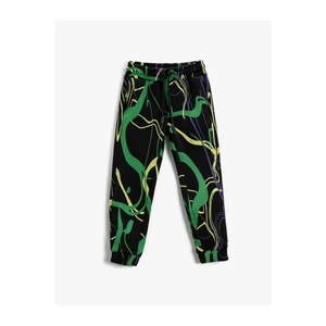 Koton Jogger Sweatpants Abstract Patterned Pockets Tie Waist