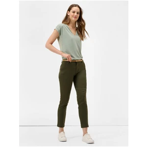 Khaki Shortened Chino Pants with Belt ORSAY - Women