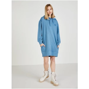 Blue Hooded Sweatshirt Dress Pepe Jeans Dana - Women