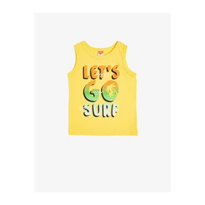 Koton Baby Boy Yellow Printed Crew Neck Singlet