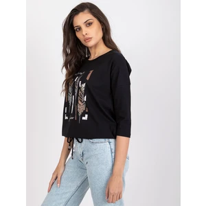 Black women's blouse with Martin application