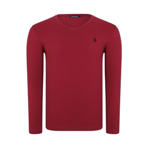 T8587 DEWBERRY V-NECK MEN'S SWEATSHIRT-FLAT BURGUNDY