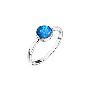 Evolution Group Stříbrný prsten s modrým opálem 15001.3 54 mm