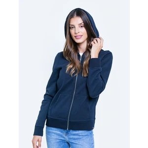 Big Star Woman's Zip hoodie Sweat 171493 Blue Knitted-403