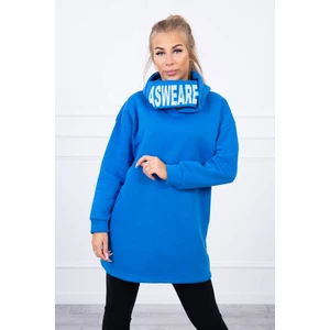 Padded sweatshirt with hood mauve blue