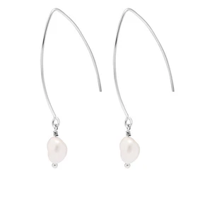 Decadorn Stříbrné náušnice s pravými perlami Sea Pearl Dropper Earrings