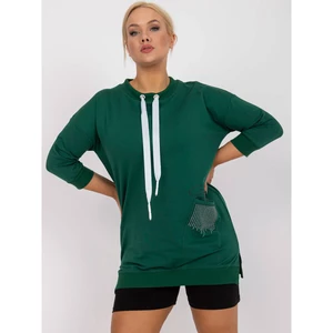 Dark green plus size sweatshirt tunic for Sylviane casual wear