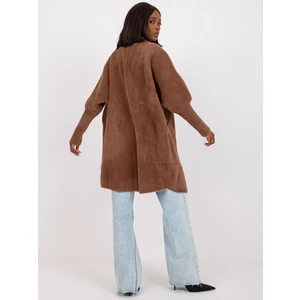 Light brown lady's coat made of alpaca wool