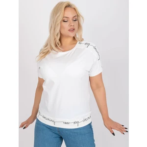 Ecru cotton plus size blouse for everyday use