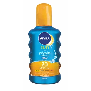 Nivea Sun Protect & Dry Touch Invisible Spray SPF20 200 ml opaľovací prípravok na telo U na veľmi suchú pleť; vodeodolná; s ochranným faktorom SPF