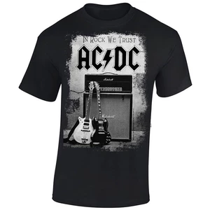 AC/DC In Rock We Trust Negru XL Tricou cu temă muzicală