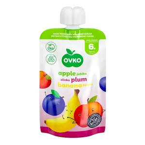 Příkrm jablko, švestka, banán - kapsička 120 g   OVKO