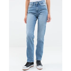 Big Star Woman's Straight Trousers Denim 190077 -113