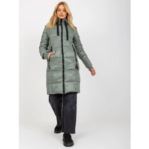 Khaki dámská zimní bunda s kapucí SUBLEVEL