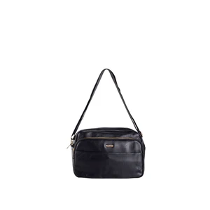 Black messenger bag with wide strap