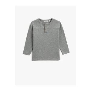 Koton Long Sleeves Crew Neck T-shirt with Button Detail Seer.