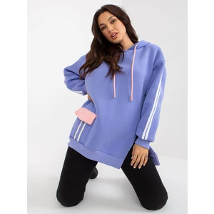 Light purple warm hoodie with stripes