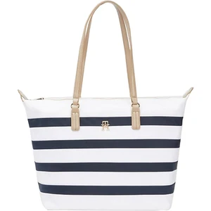 Blue and White Ladies Striped Handbag Tommy Hilfiger Poppy Tote Corp - Women