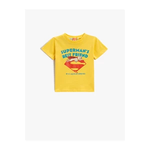Koton Superman Dog Print T-Shirt Licensed Short Sleeve Cotton