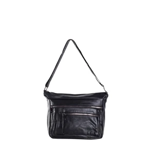 Black women's shoulder bag with pockets