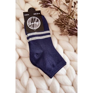 Youth Cotton Ankle Socks Navy Blue