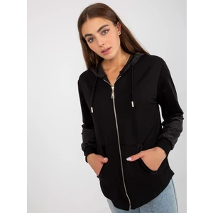 Women's black zippered hoodie