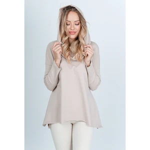 Women's hooded tunic - beige,