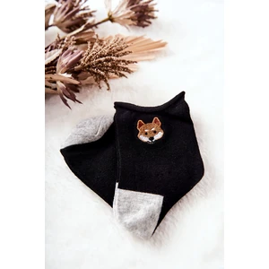 Children's Pressless Socks Fox Black