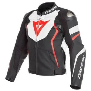 Dainese Avro 4 Black Matt/White/Fluo Red 56 Blouson de cuir